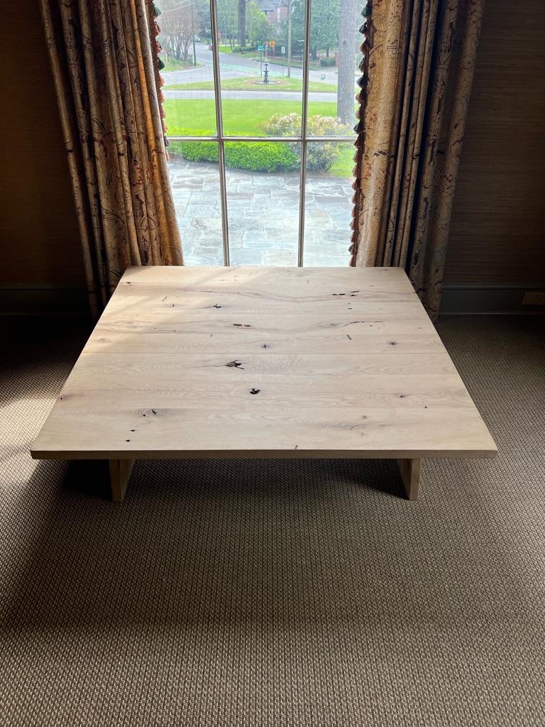 American Modern Center Table in Solid White Oak For Sale