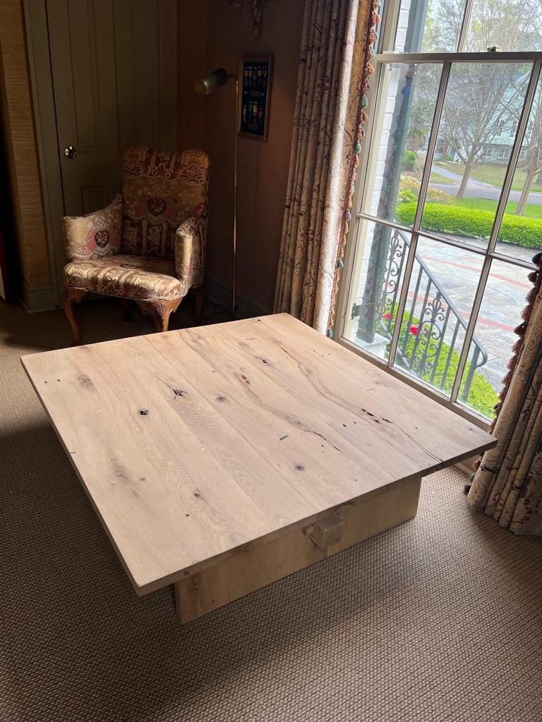 Wood Modern Center Table In Solid White Oak For Sale