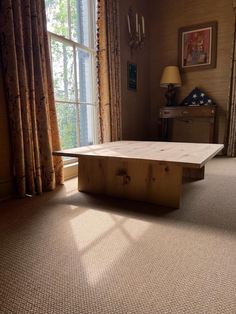 Modern Center Table in Solid White Oak For Sale 1