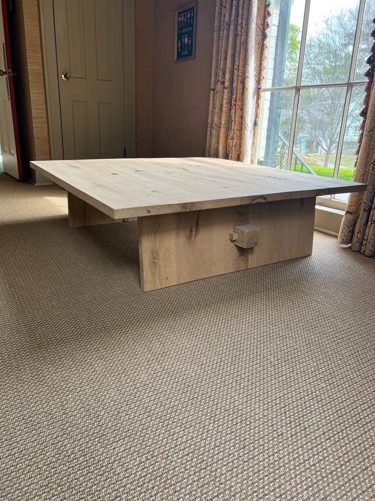 Modern Center Table In Solid White Oak For Sale 1