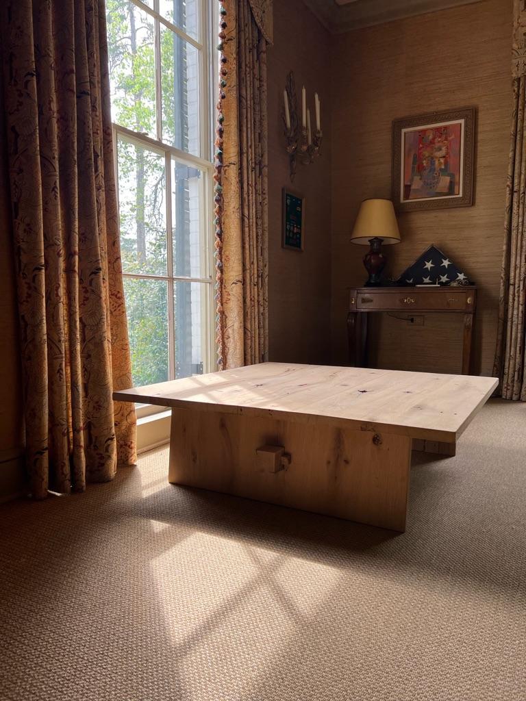 Modern Center Table in Solid White Oak For Sale 2
