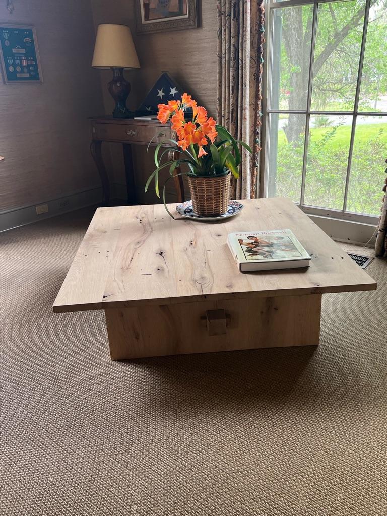 Modern Center Table In White Oak For Sale 4