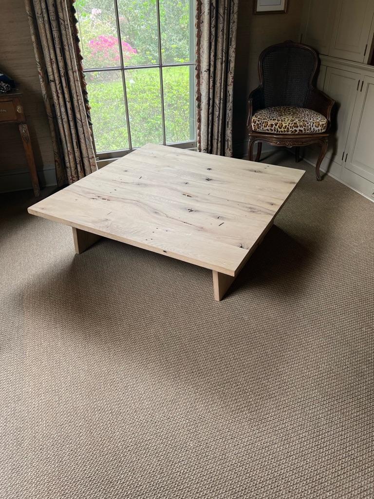 Modern Center Table In White Oak For Sale 5