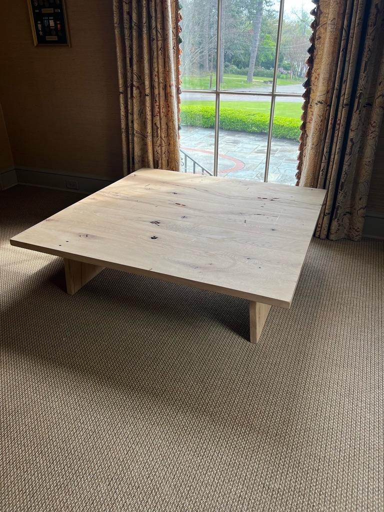 American Modern Center Table In White Oak For Sale