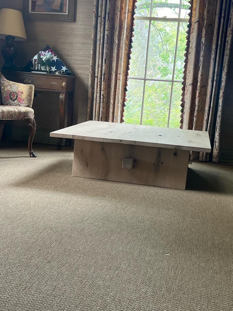 Contemporary Modern Center Table In White Oak For Sale