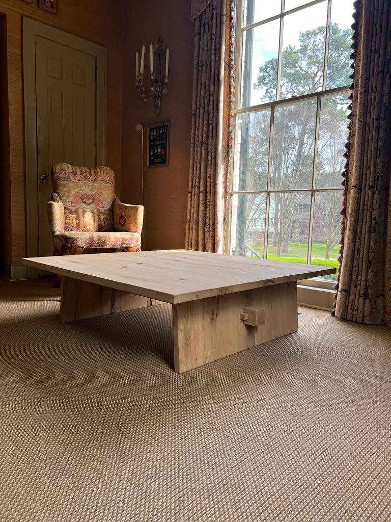 Contemporary Modern Center Table In White Oak For Sale
