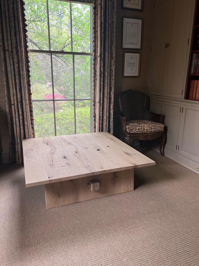 Modern Center Table In White Oak For Sale 1