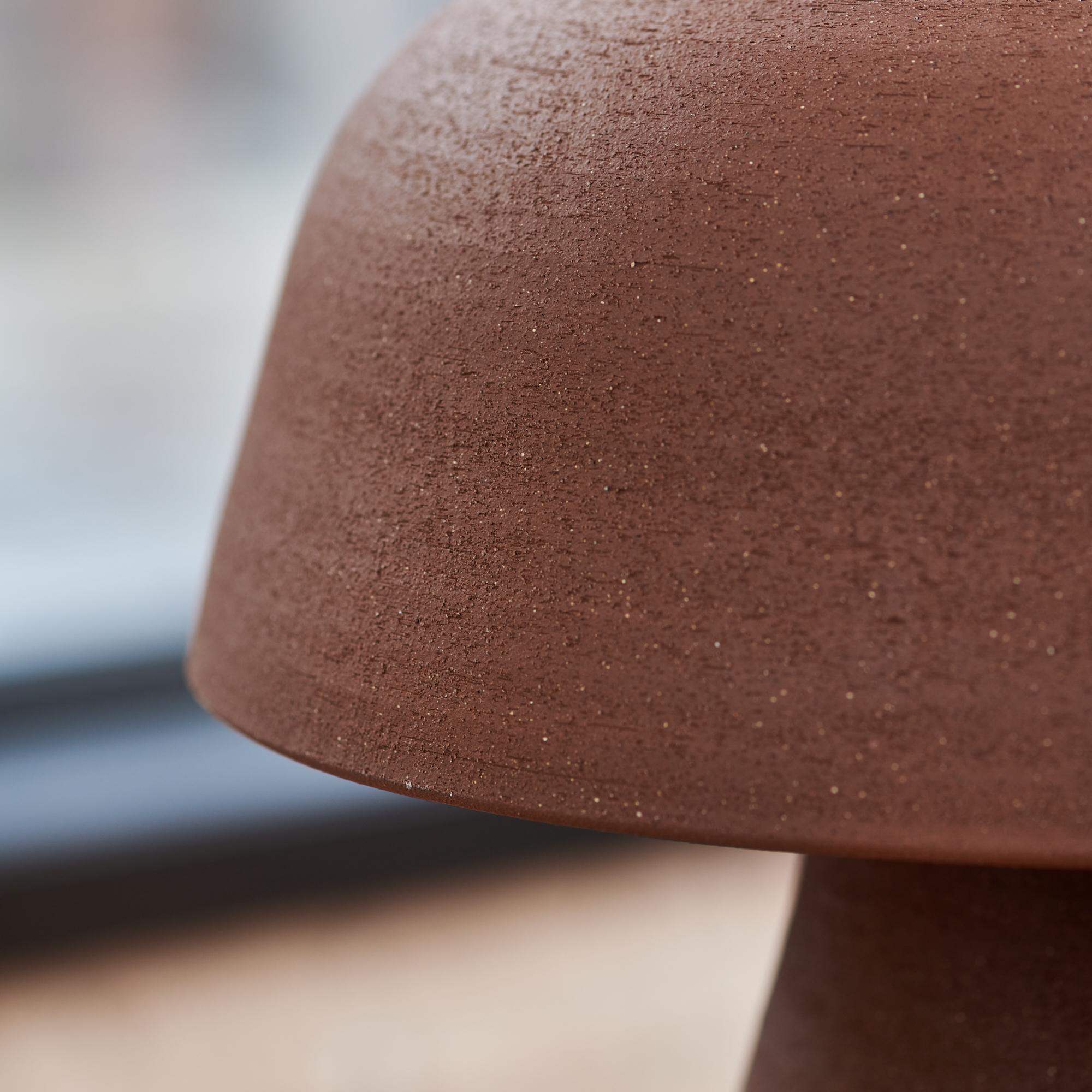 American Modern Ceramic Brown Mushroom Table Lamp by Nicholas Pourfard For Sale