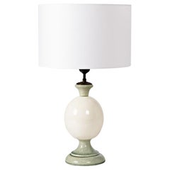 Modern Ceramic Egg Decoration Table Lamp by Charolles White and Grey Colors