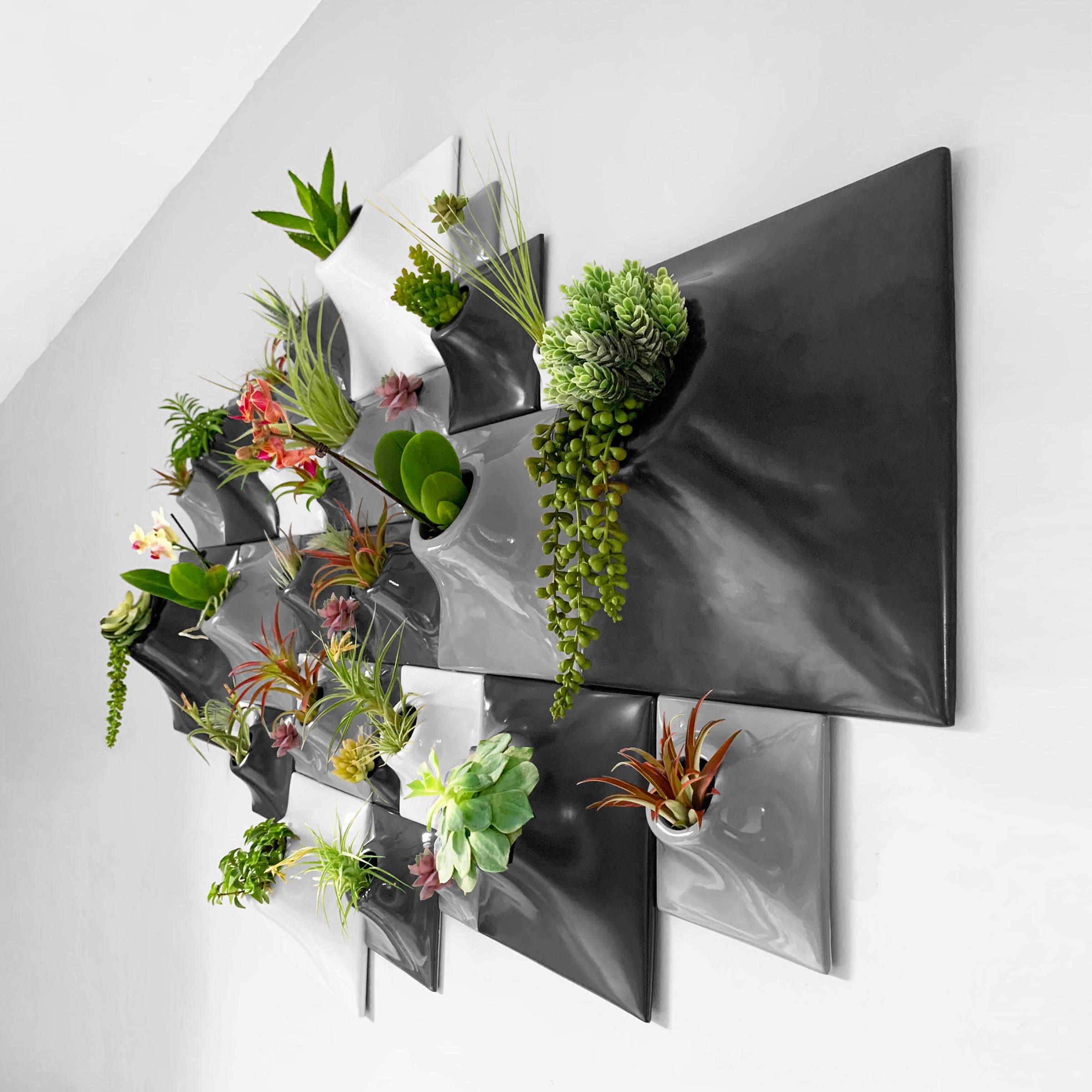 Contemporary Modern Ceramic Greenwall - Plant Wall Art - Living Wall Decor - Price per sq ft For Sale