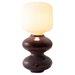 Modern Ceramic Handmade Wave Form Table Lamp in Oxblood by Forma Rosa Studio