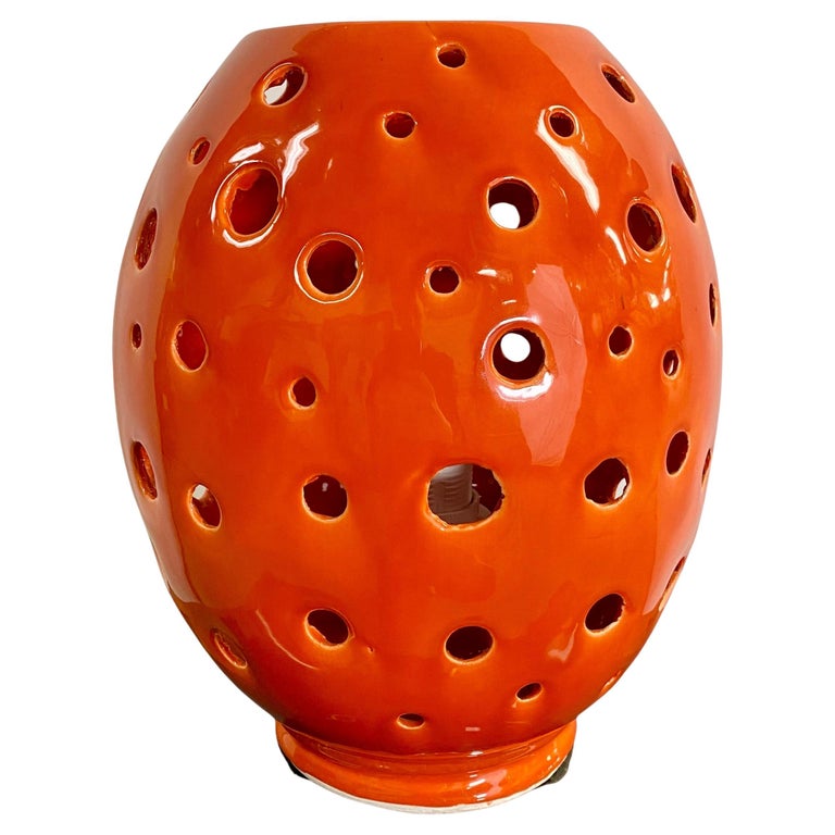 Modern Ceramic Orange Table Lamp For Sale at 1stDibs
