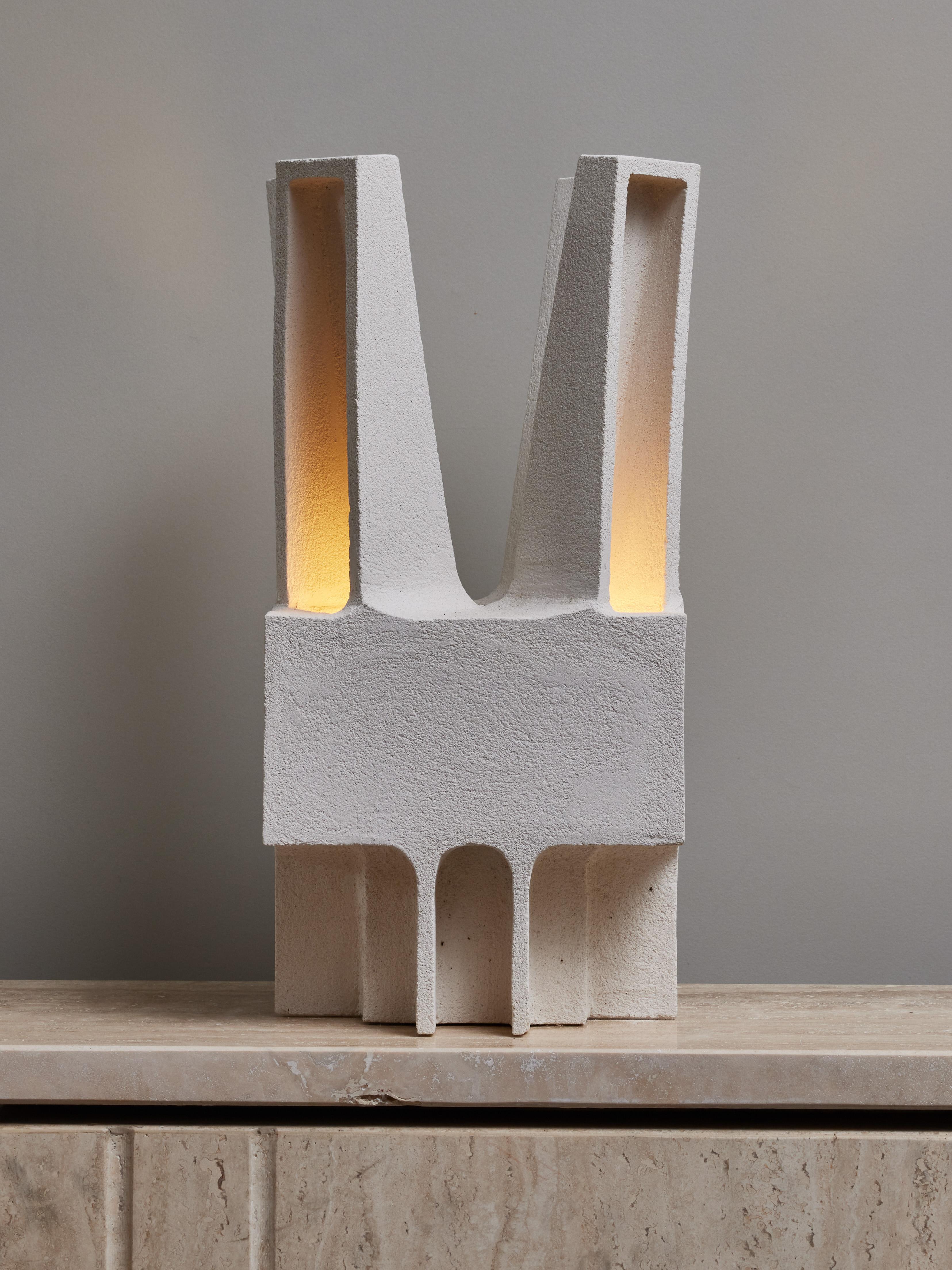 French Modern Ceramic Table Lamp by Frederic Bourdiec For Sale