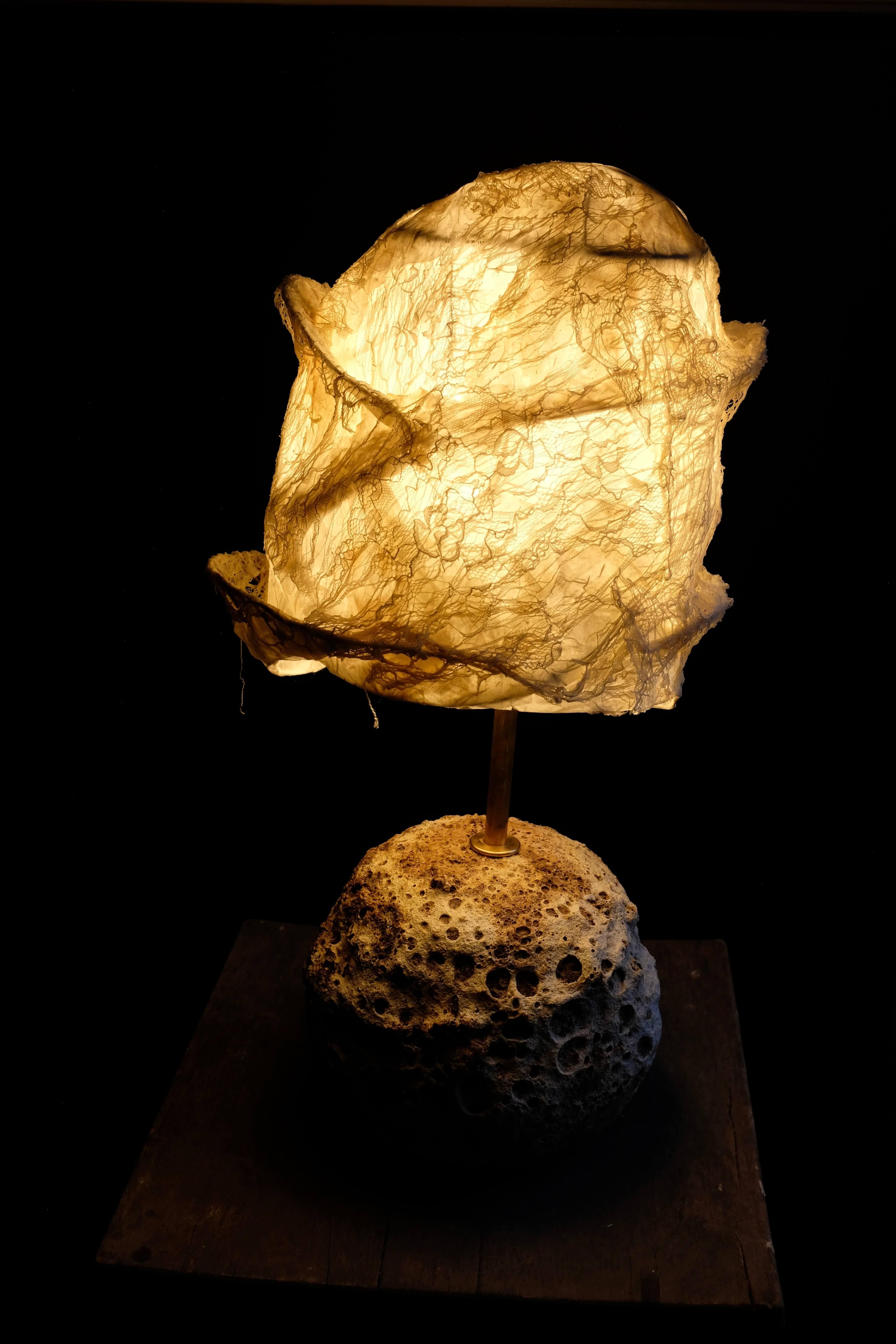 Modern Ceramic Table Lamp with Crater Glaze Finish – Soft Ambient Lighting For Sale 4