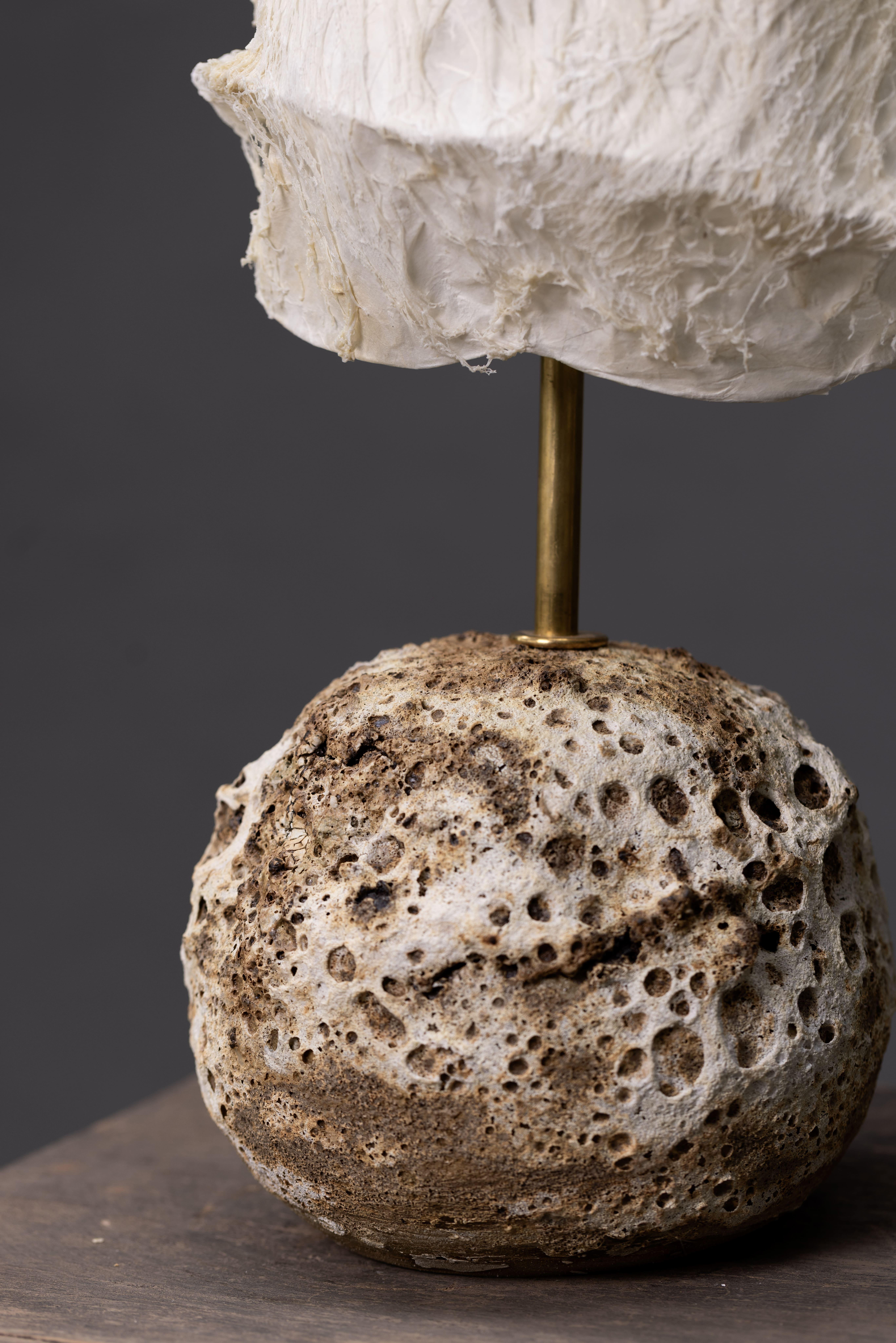 American Modern Ceramic Table Lamp with Crater Glaze Finish – Soft Ambient Lighting For Sale