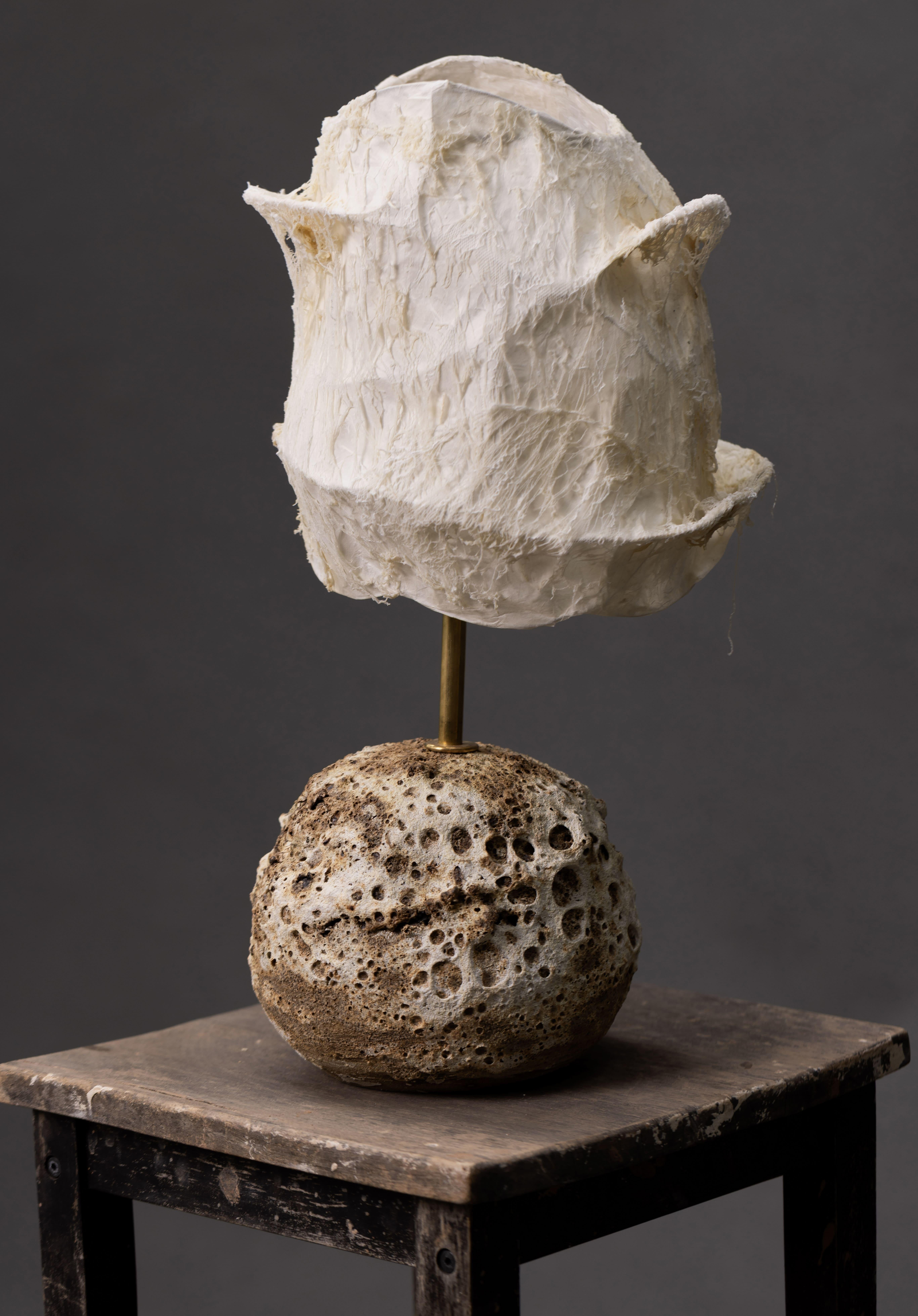 Modern Ceramic Table Lamp with Crater Glaze Finish – Soft Ambient Lighting In New Condition For Sale In Pasadena, CA
