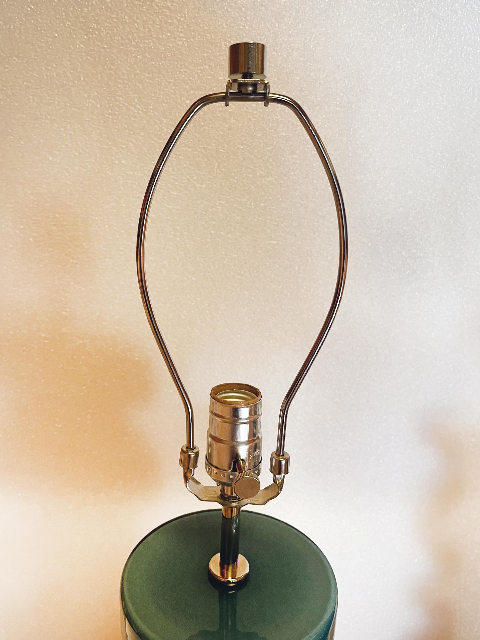 20th Century Modern Ceramic Table Lamps in Majestic Blue - A Pair For Sale