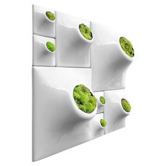 Modernes graues Wandpflanzgefäß-Set, Greenwall-Skulptur, Wohnzimmer-Wanddekor, Node BS2L