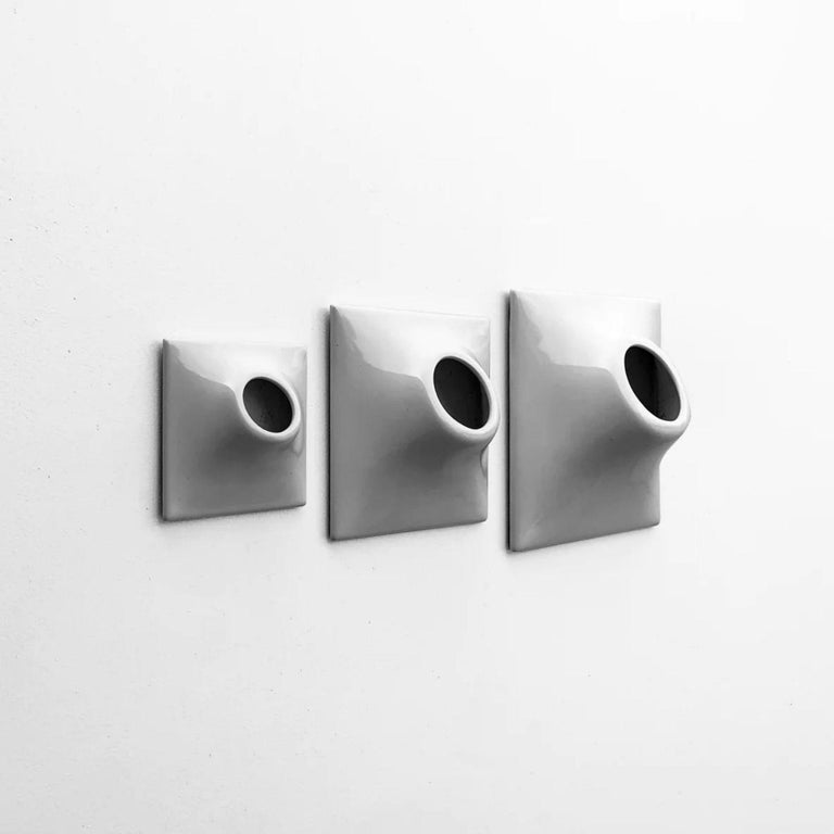 Modern Gray Wall Planter Set, Mid Century Modern Decor, Plant Wall Art