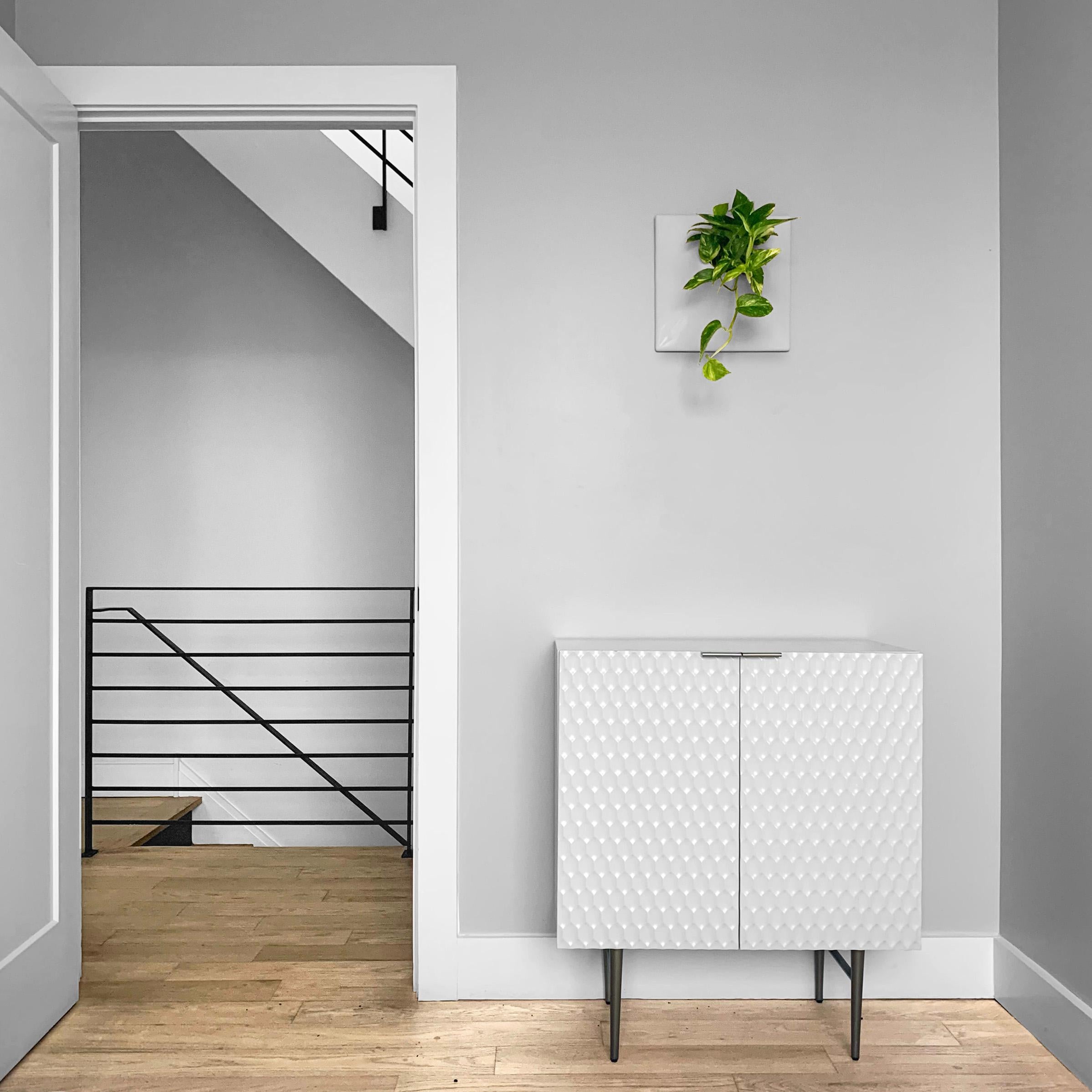 Contemporary Modern Gray Wall Planter, Plant Wall Sculpture, Wall Art Decor, Node 12