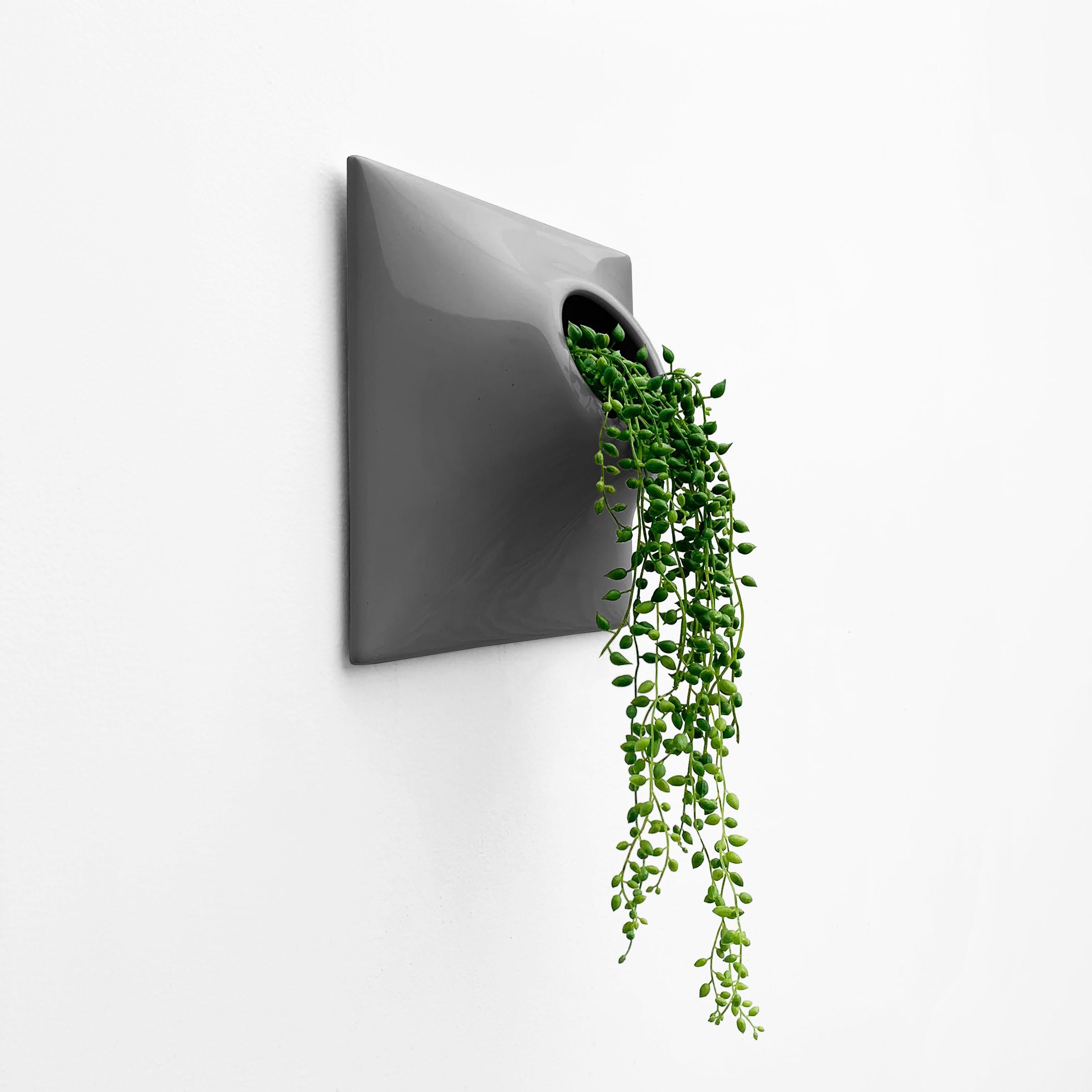 American Modern Gray Wall Planter, Plant Wall, Living Wall Sculpture, Node 9