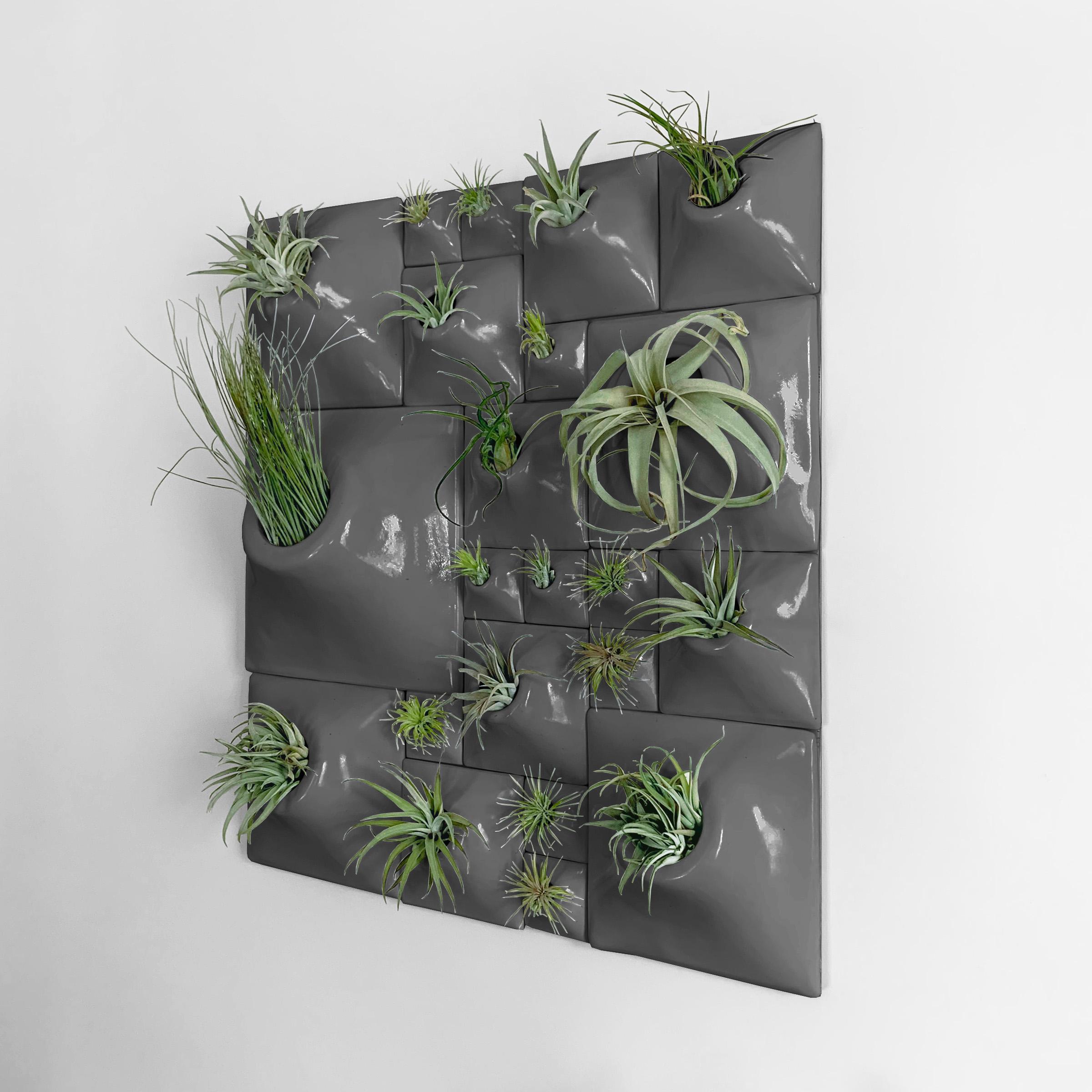 Ceramic Modern Wall Sculpture, Biophilic Wall Art, Living Wall Decor, Moss Wall Planter For Sale