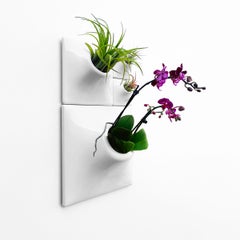 Modern Ceramic Wall Planter, Plant Wall Art, Vertical Garden Decor, Node BS1