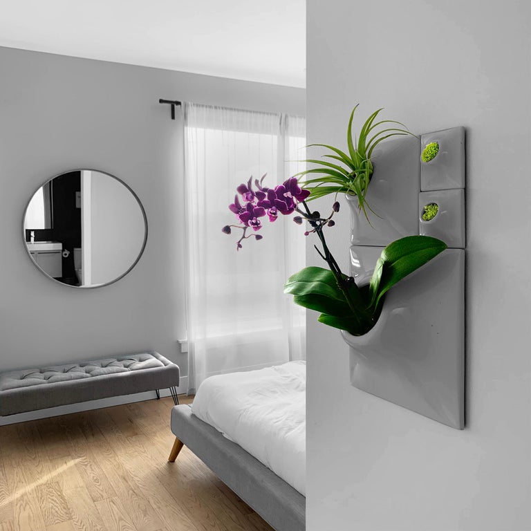 Modern Ceramic Wall Planter, Plant Wall Art, Vertical Garden Decor