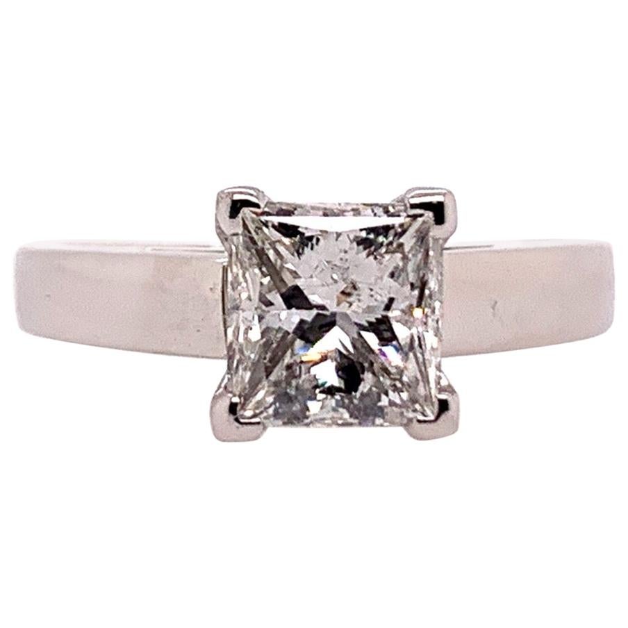 Modern Certified 1.21 Carat Natural Princess I Diamond Platinum Engagement Ring