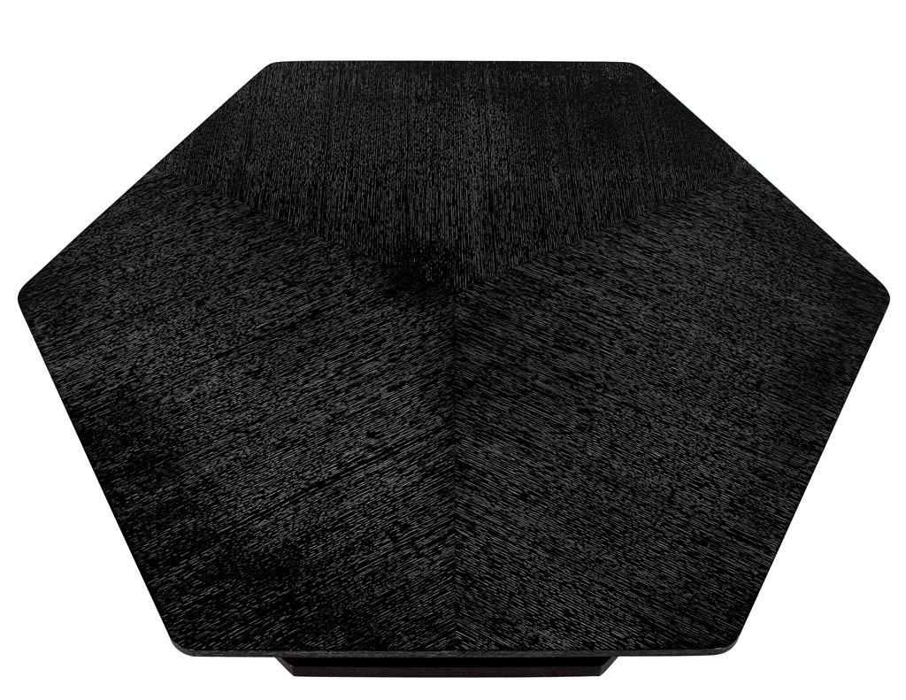 Modern Cerused Oak Black Lacquer Foyer Table In New Condition For Sale In North York, ON