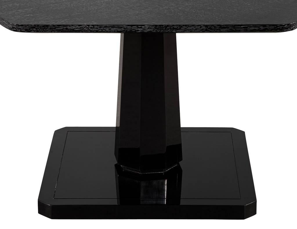 Modern Cerused Oak Black Lacquer Foyer Table For Sale 3
