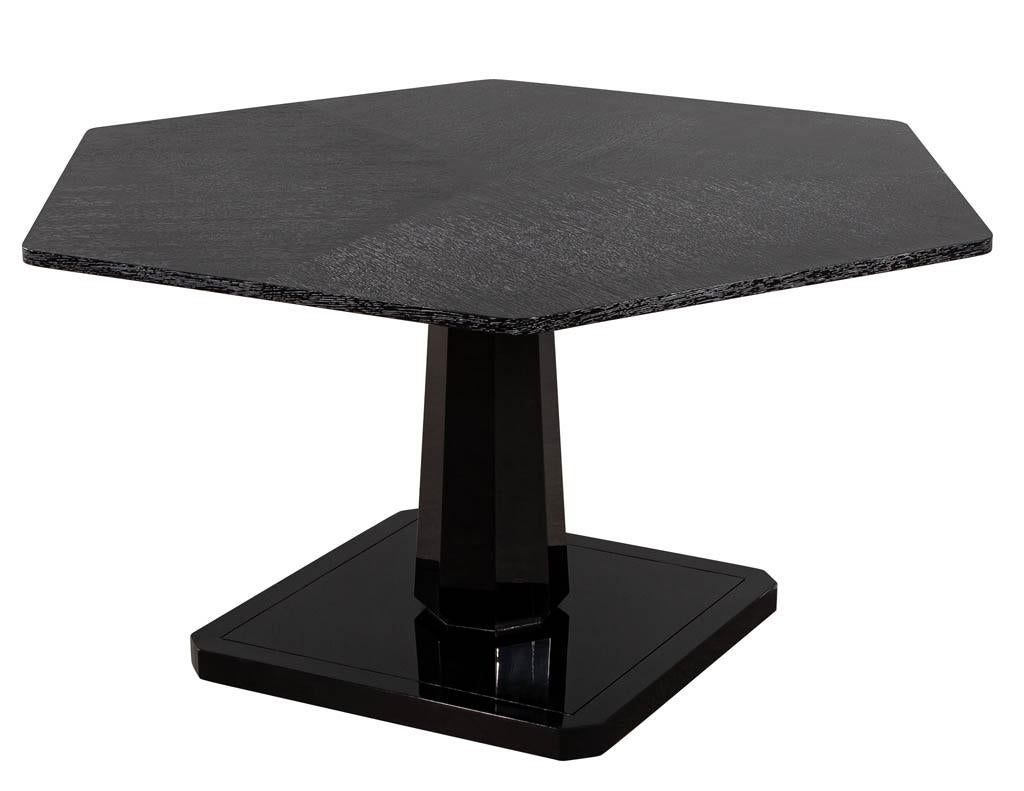 Modern Cerused Oak Black Lacquer Foyer Table For Sale 4