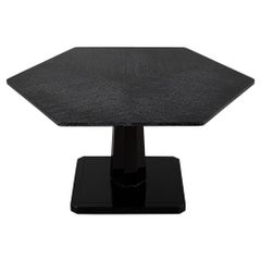 Modern Cerused Oak Black Lacquer Foyer Table