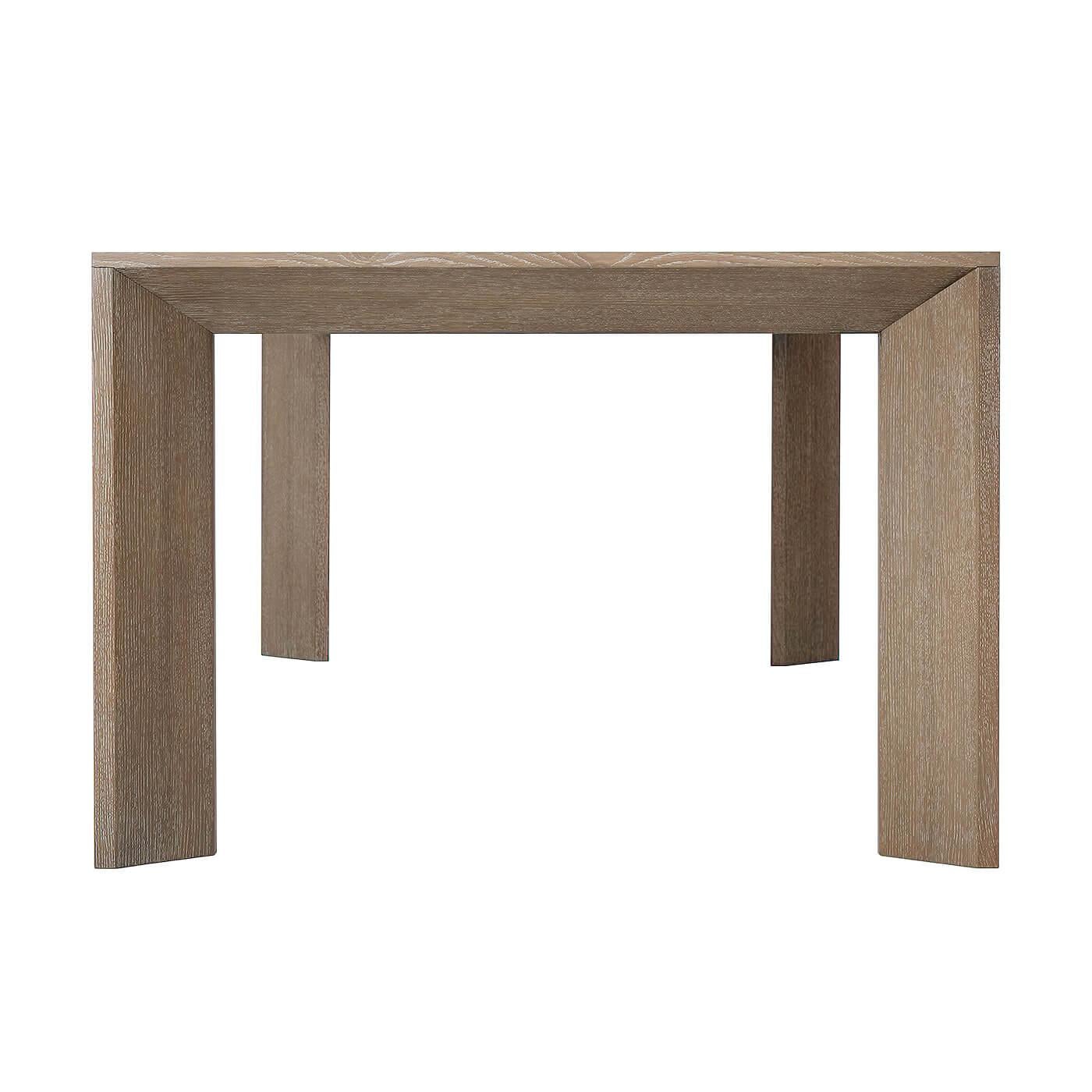 Mid-Century Modern Modern Cerused Oak Dining Table, 108 For Sale
