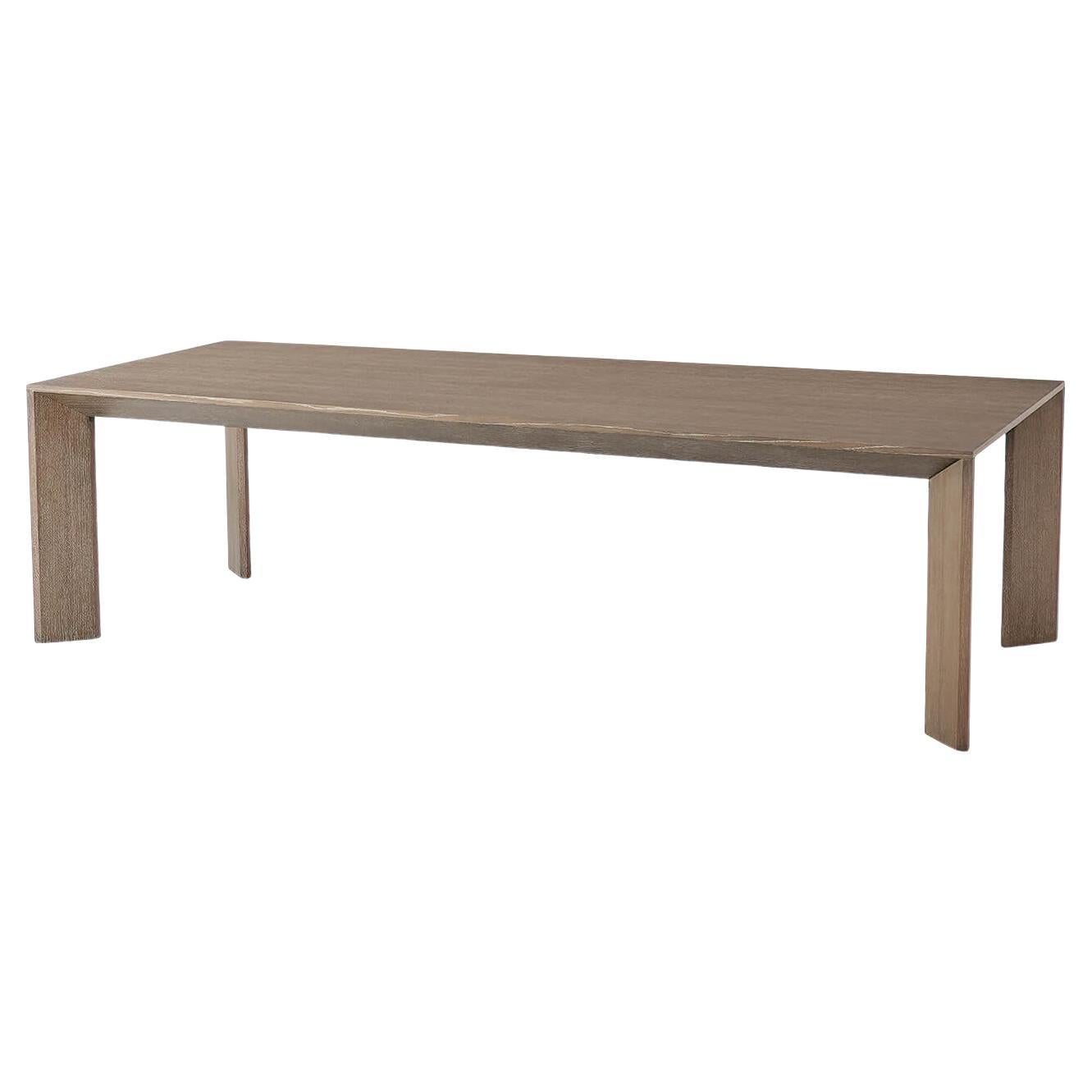 Modern Cerused Oak Dining Table, 108 For Sale