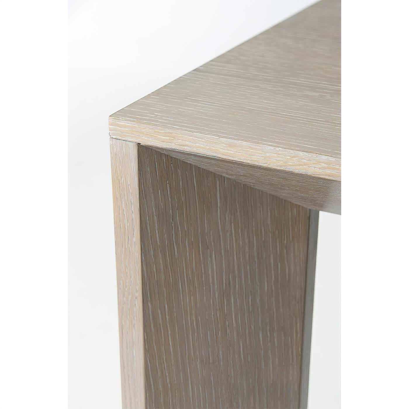 Contemporary Modern Cerused Oak Dining Table For Sale