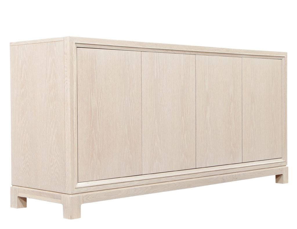 Contemporary Modern Cerused Oak Sideboard Buffet in Natural Wash Finish For Sale