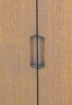 Modern Cerused Wood TV Stand 2 Door Cabinet