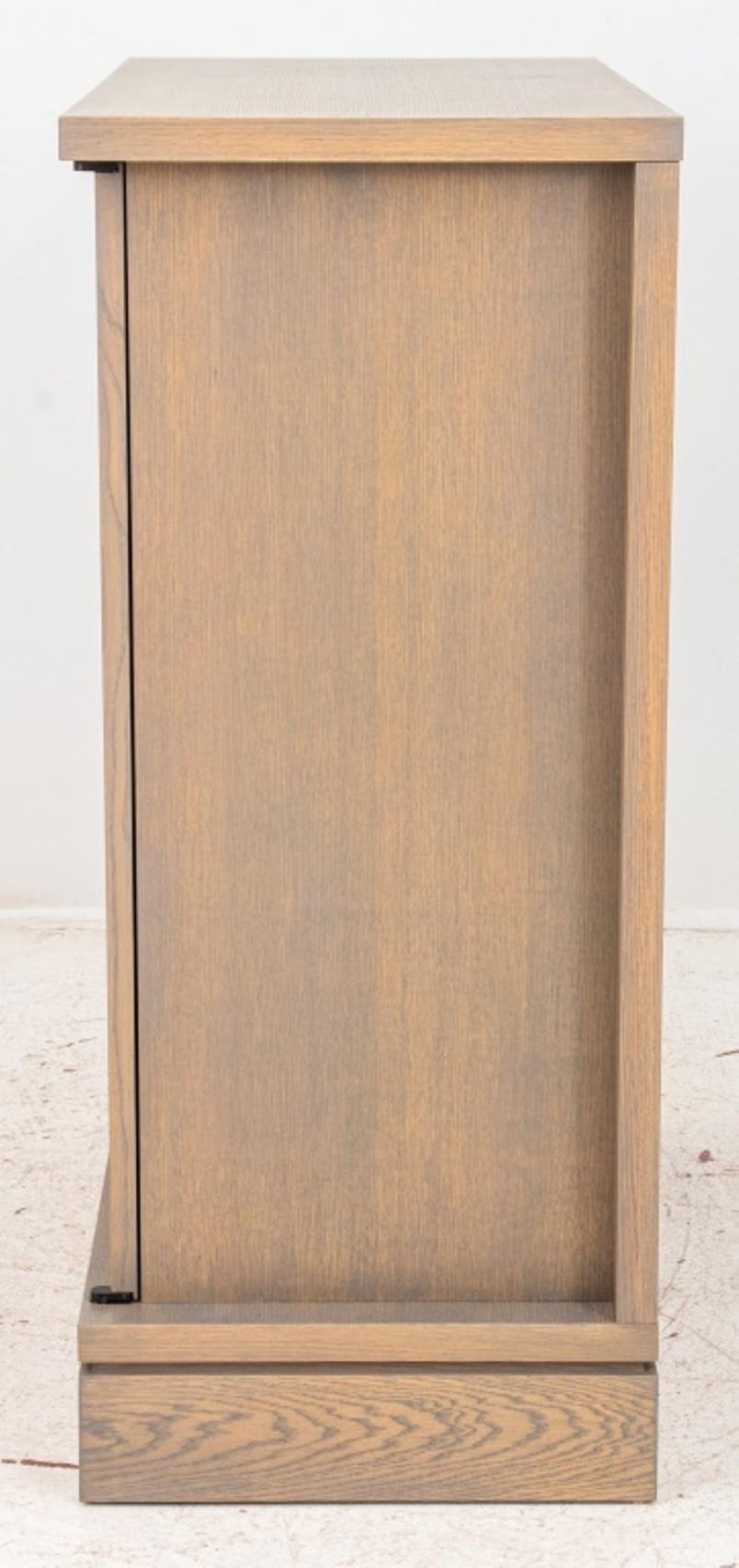 Modern Cerused Wood TV Stand 2 Door Cabinet 3
