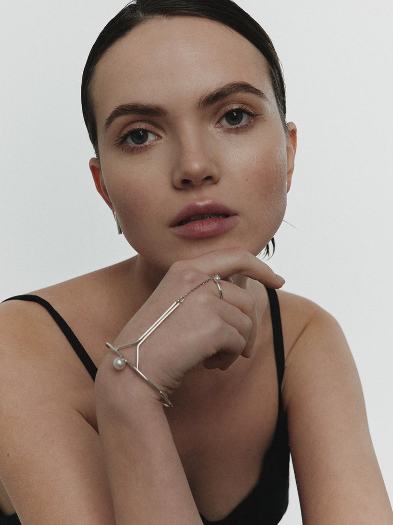 Modern chain Bracelet with ring and cuff link For Sale at 1stDibs