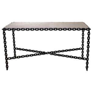 Modern Chain Form Side Table with Cerused Oak Top at 1stDibs | chain ...
