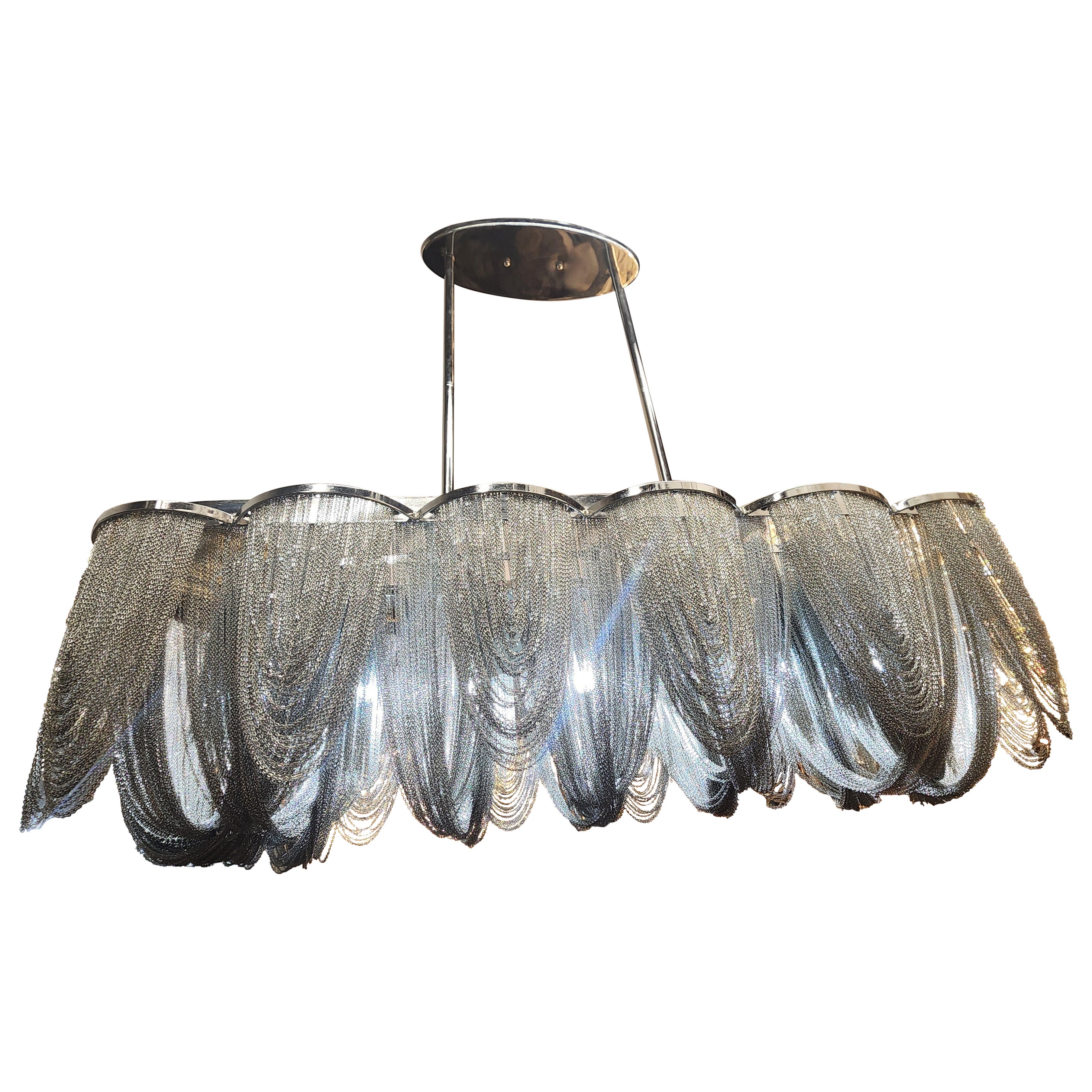 Modern Chain Link Chandelier For Sale