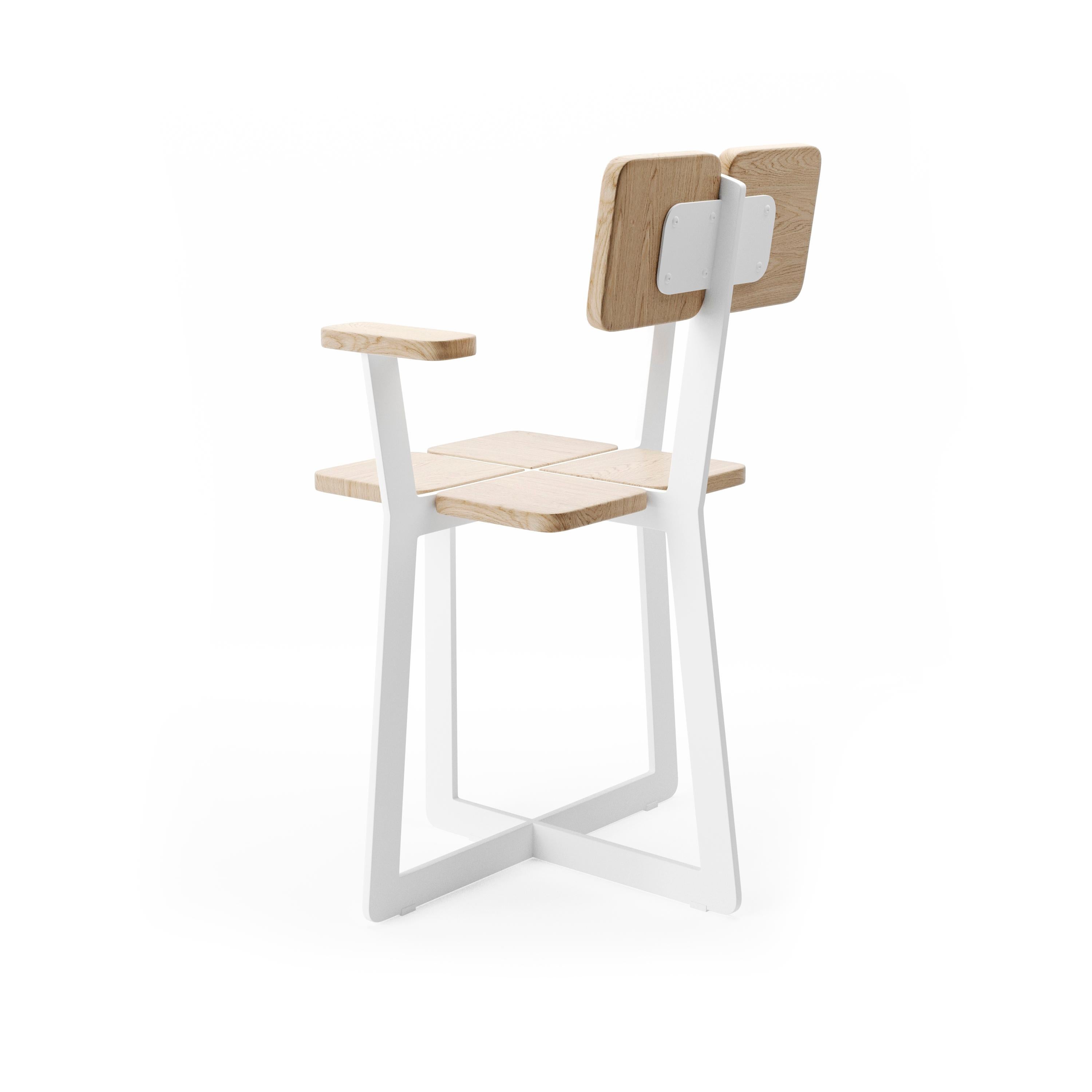 Moderner moderner Stuhl Gir A2 aus Stahl und Massivholz von Dali Home (Ukrainisch) im Angebot