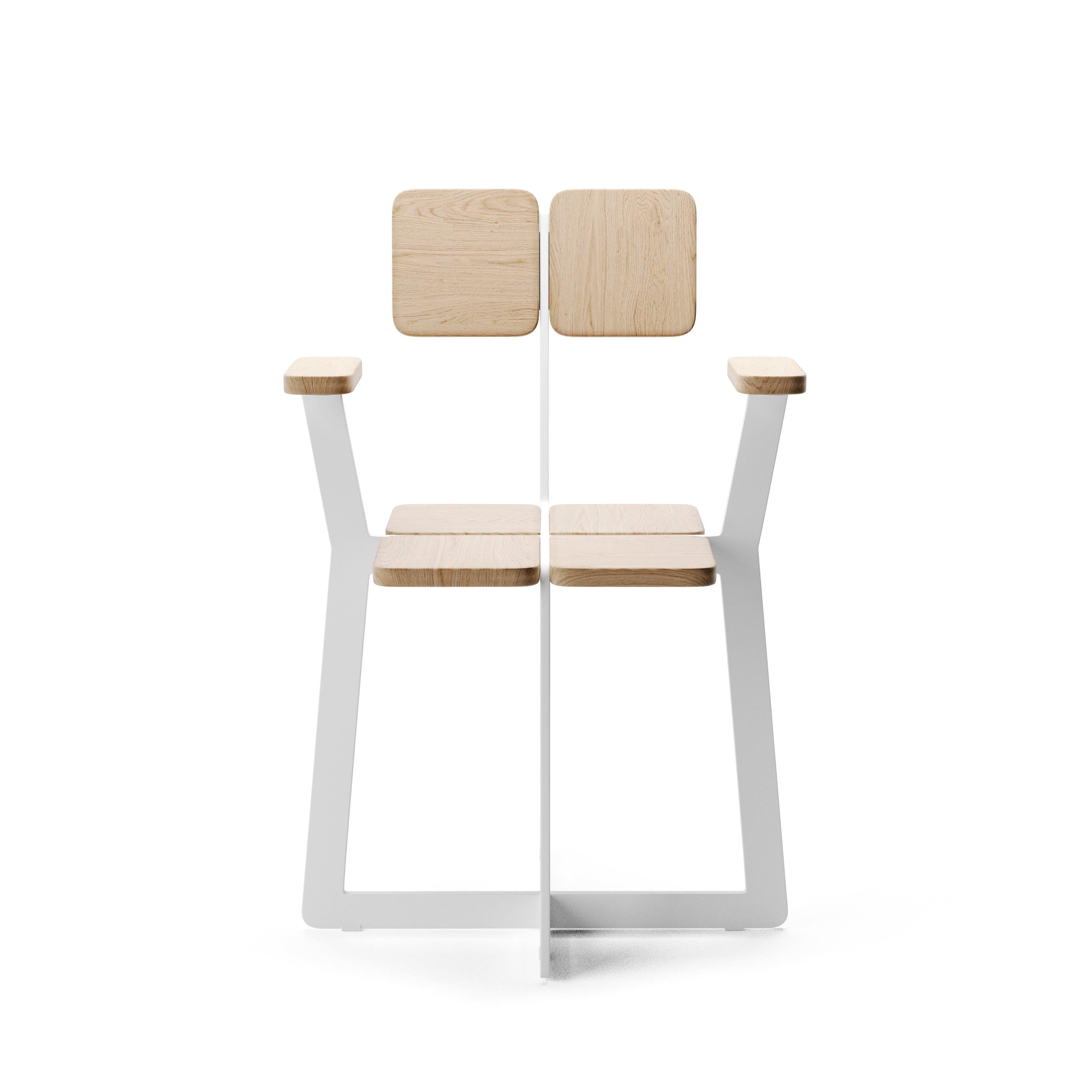Moderner moderner Stuhl Gir A2 aus Stahl und Massivholz von Dali Home (Gemalt) im Angebot