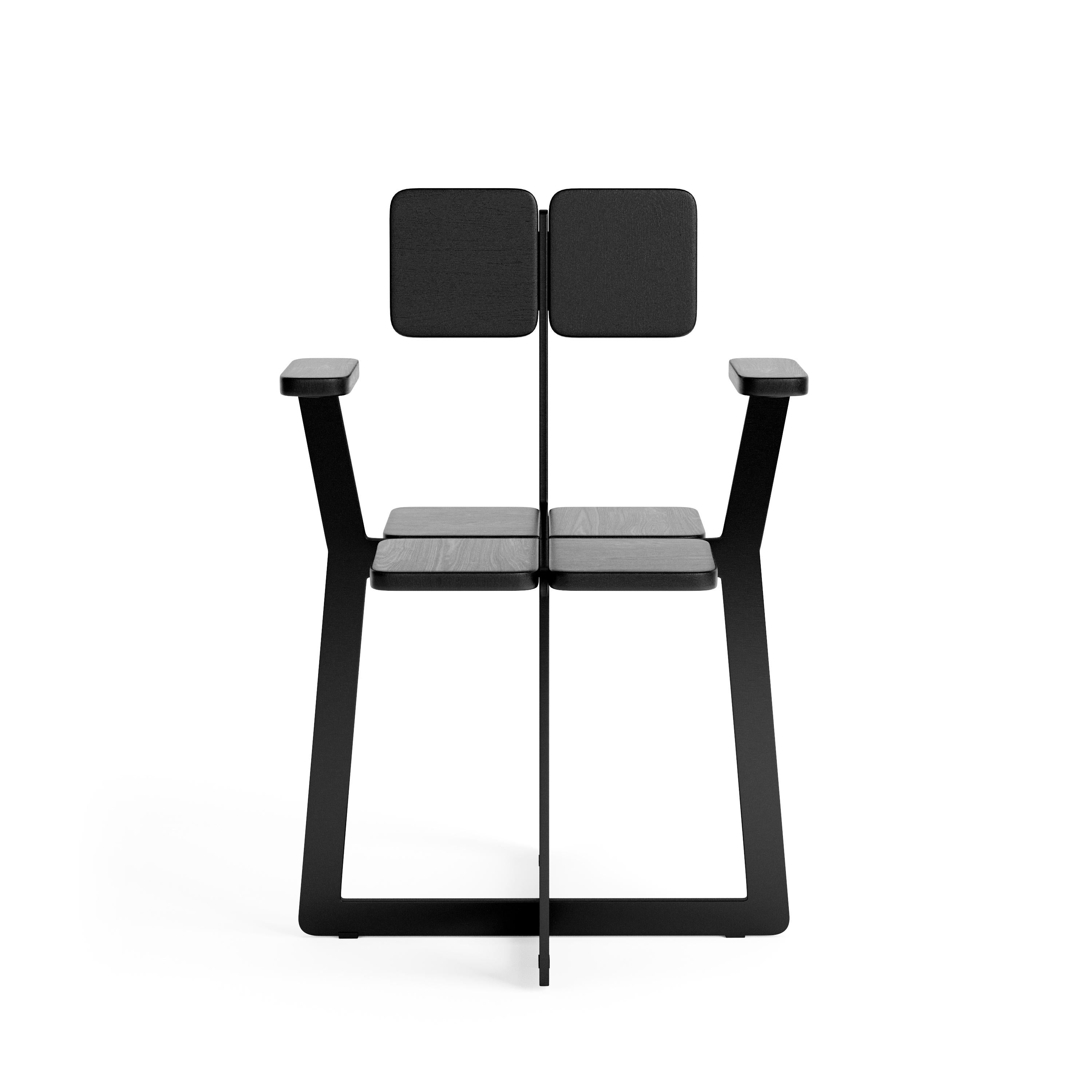 Moderner moderner Stuhl Gir A2 aus Stahl und Massivholz von Dali Home im Zustand „Hervorragend“ im Angebot in Berlin, BE
