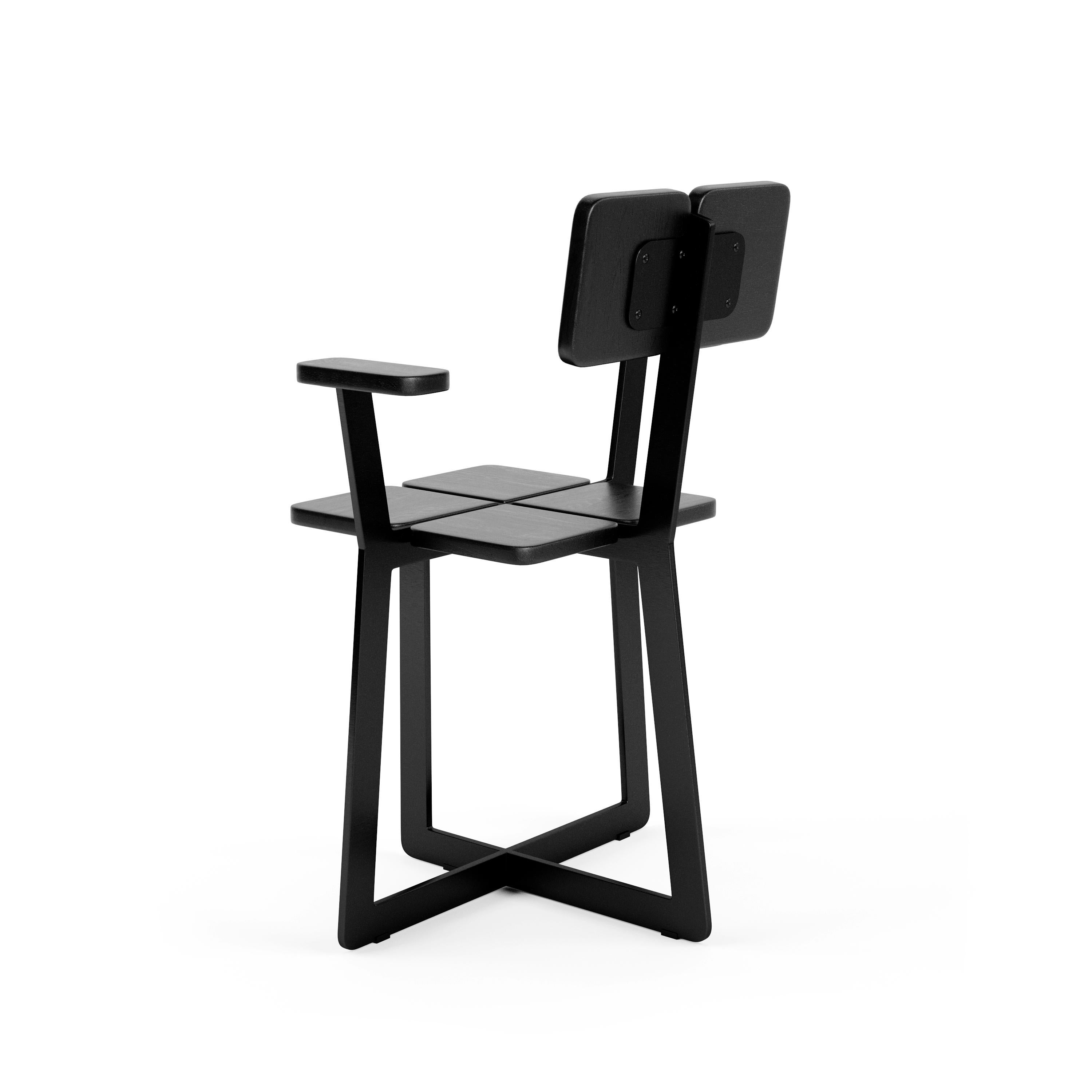 Modern Chair Gir A2 Made of Steel and Solid Wood by Dali Home For Sale 1