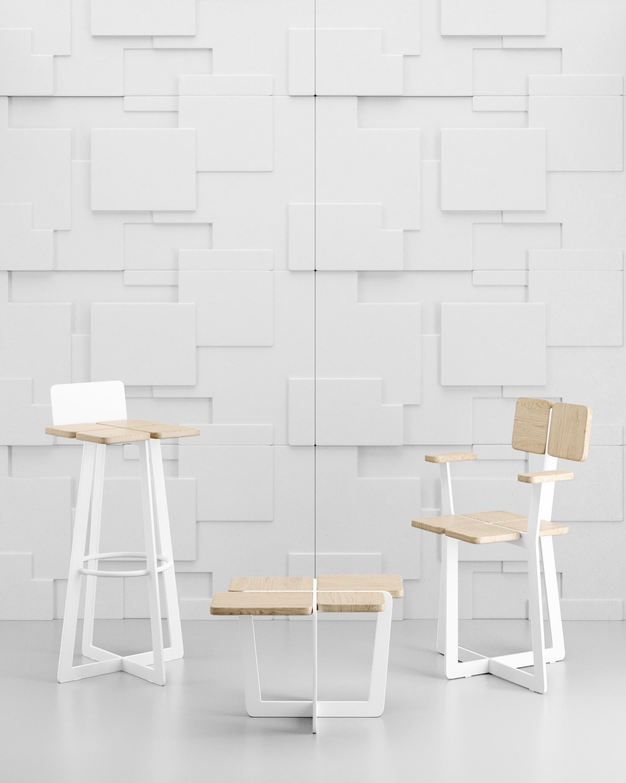 Moderner moderner Stuhl Gir A2 aus Stahl und Massivholz von Dali Home im Angebot 1