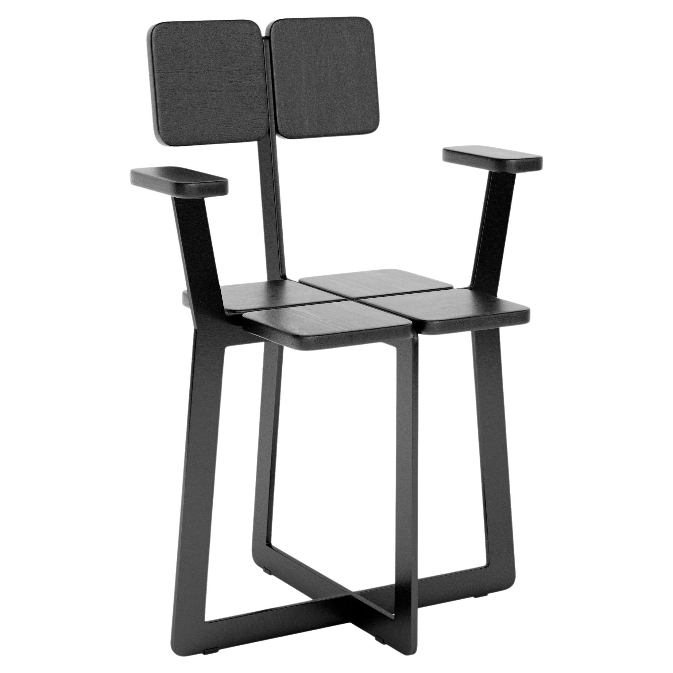 Modern Chair Gir A2 Made of Steel and Solid Wood by Dali Home For Sale