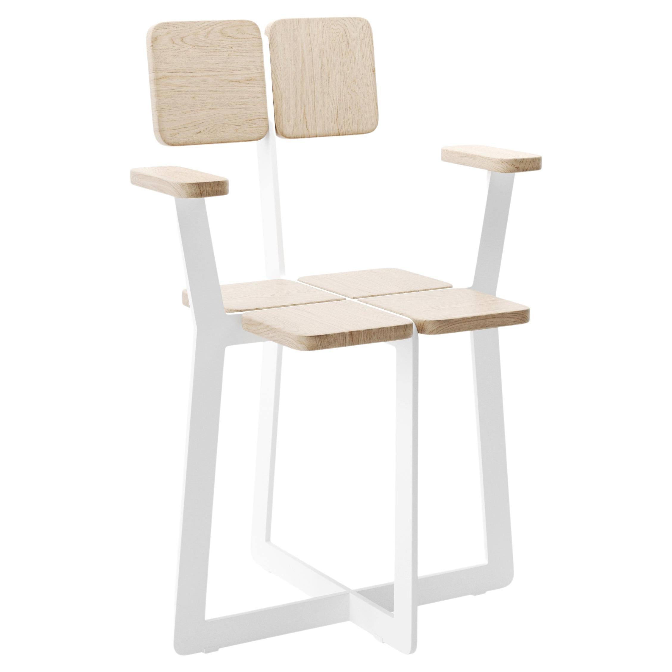 Moderner moderner Stuhl Gir A2 aus Stahl und Massivholz von Dali Home