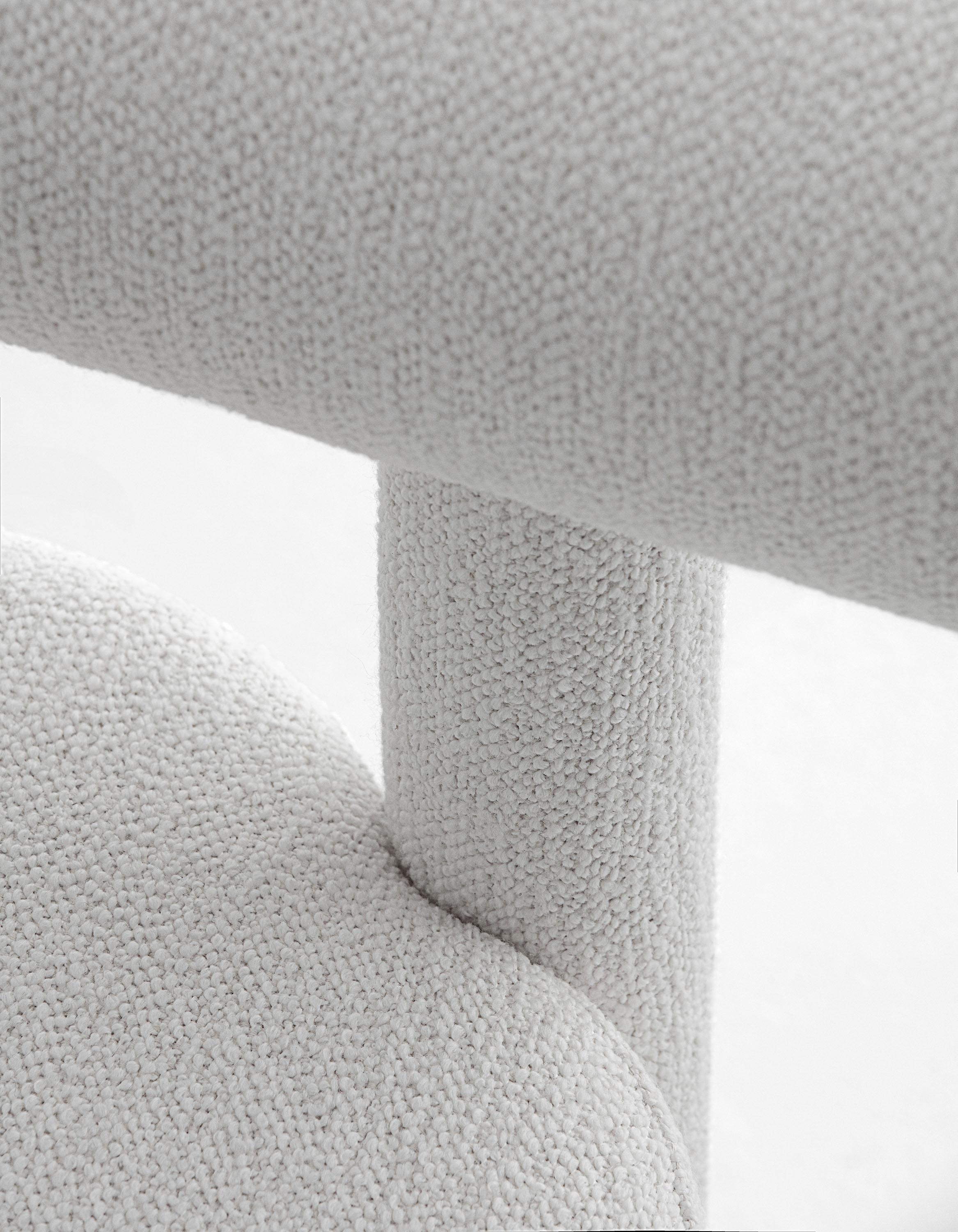 Modern Dining Chair Gropius CS1 in Barnum White Boucle Fabric by NOOM 6